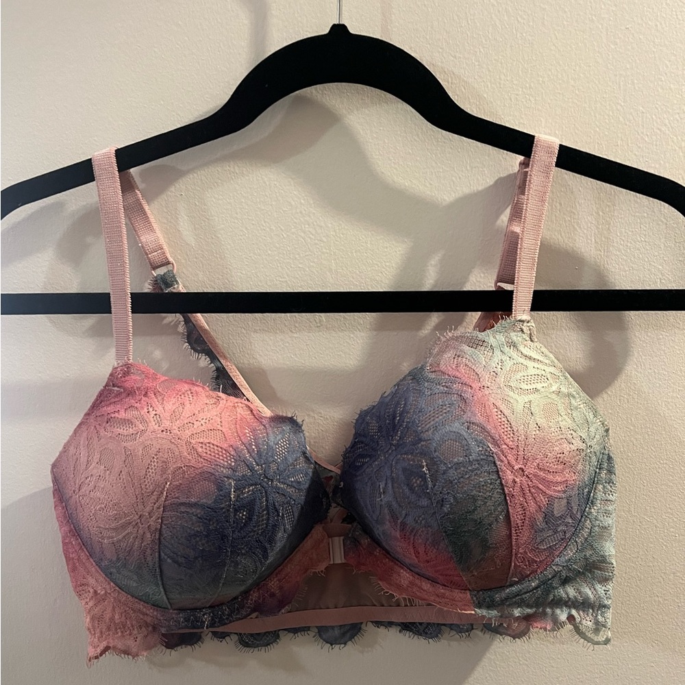 PINK Tie Dye Front Clasp Bra